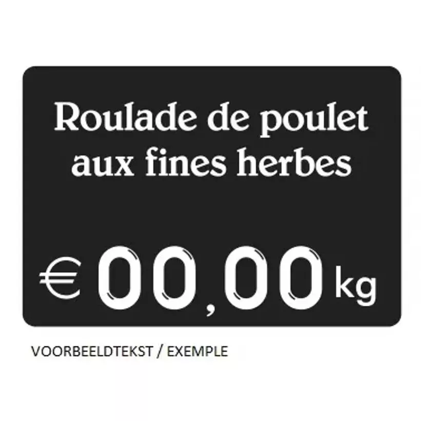 Etiquette sans pic 7x5cm KG noir