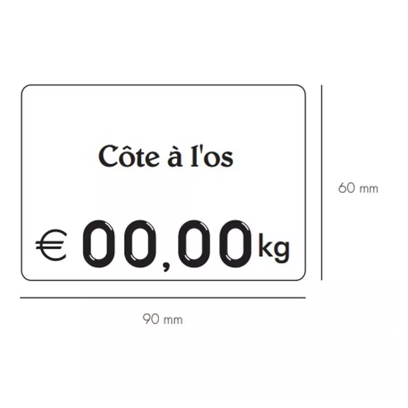 Etiquette sans pic 9x6cm avec texte sans cadre