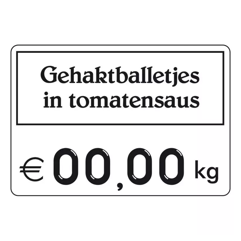 Etiquette sans pic 9x6cm avec texte cadre noir 001