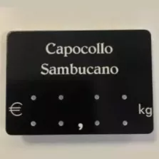 Etiquette sans pic 7x5cm noir avec texte
