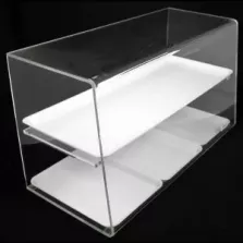 Display comptoir 78cm 2 etages avec 2 plats blancs