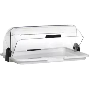 Comptoir de presentation plexi transparent plateau et capot roulant