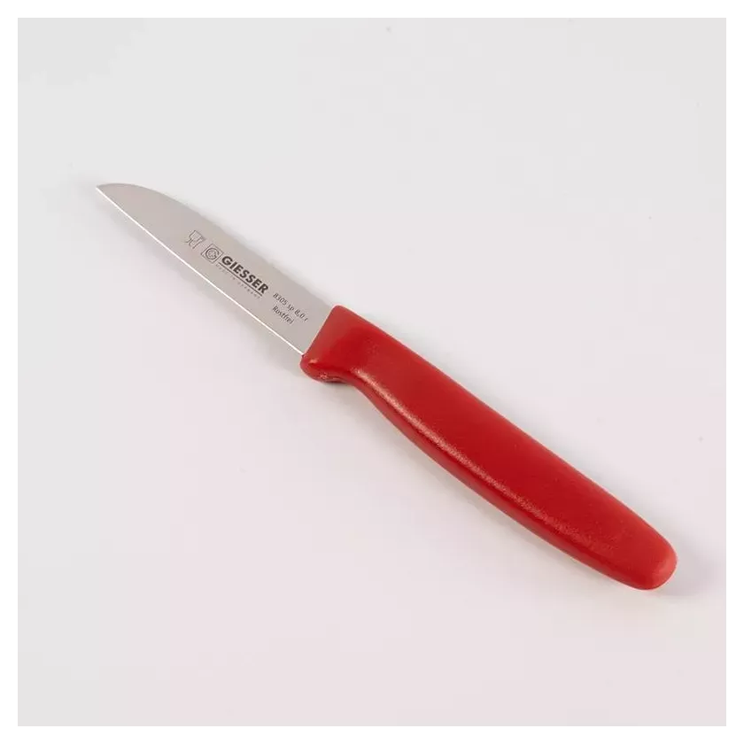 Couteau eplucheur 8cm rouge Giesser presentoir de recharge