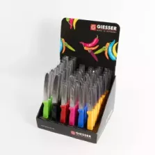 Presentoir Giesser carton debout rempli de 60 couteaux