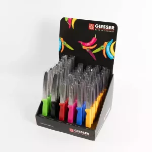 Presentoir Giesser carton debout rempli de 60 couteaux