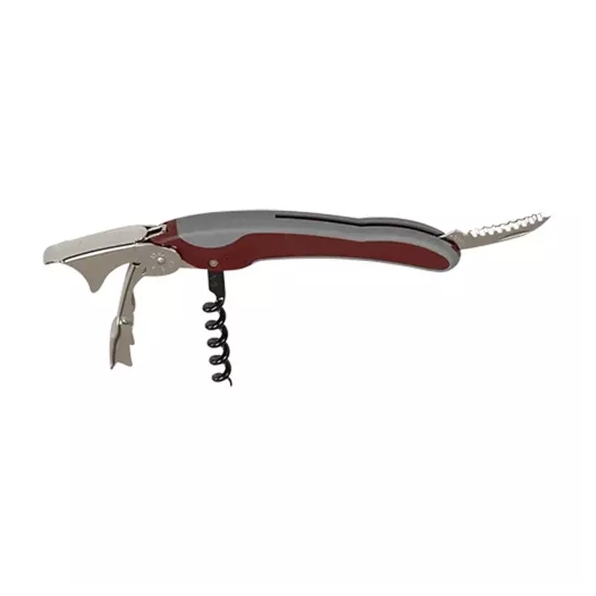 Couteau sommelier avec tire-bouchon 12cm manche antiderapant