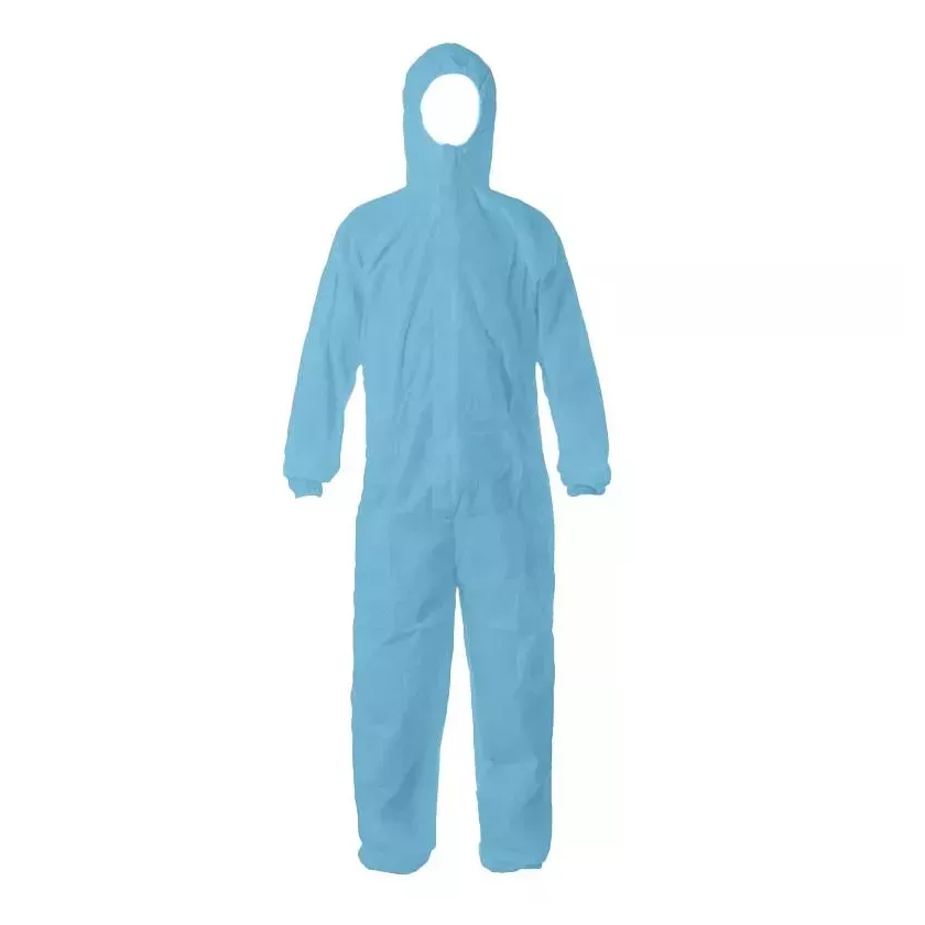 Combinaison jetable non-tissee bleue taille XXL avec capuche