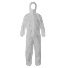 Combinaison jetable non-tissee blanche taille L avec capuche