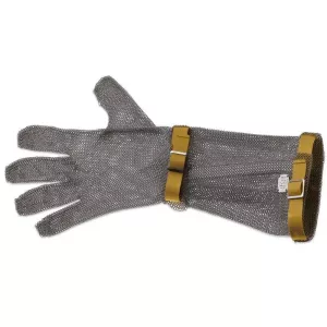 Gant protection 5 doigts poignet 15cm brun XXS