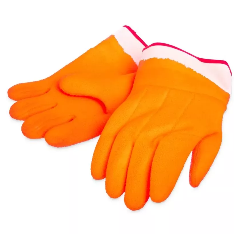 Gant congelateur PVC caoutchouc orange-blanc