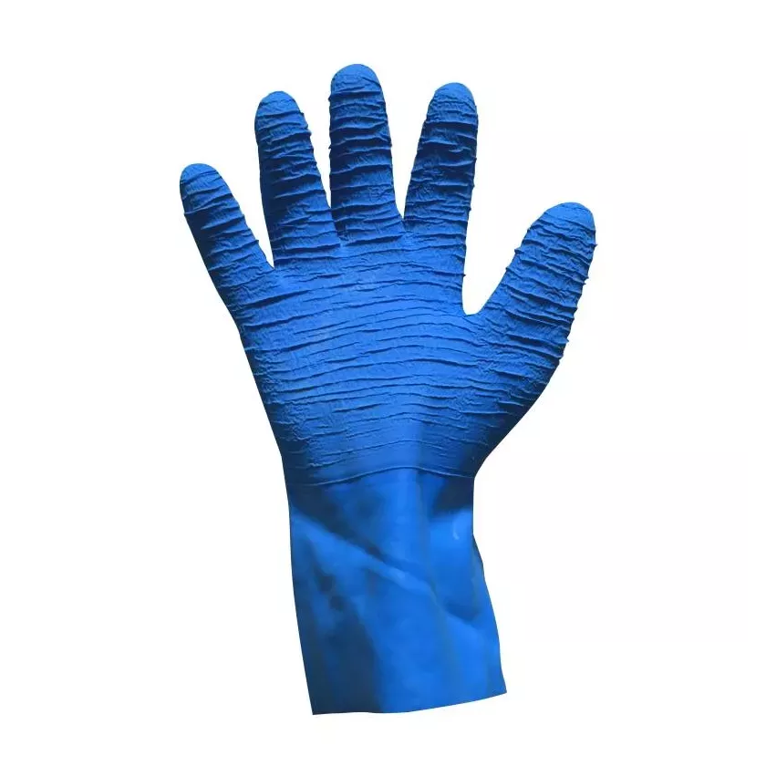 Gant pelleuse L caoutchouc bleu taille 9