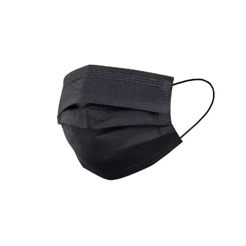 Masque antiseptique elastique oreille medical 3 couches jetable noir