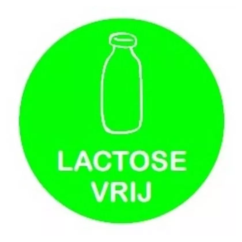 Autocollant sans lactose diametre 3cm fluo vert