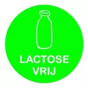 Autocollant sans lactose diametre 3cm fluo vert