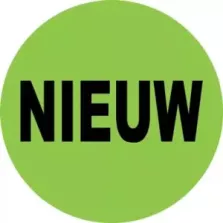Autocollant nieuw (nouveau NL) diametre 3cm fluo vert