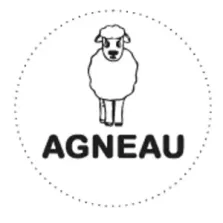 Autocollant agneau diametre 3,5cm blanc et noir