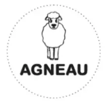 Autocollant agneau diametre 3,5cm blanc et noir