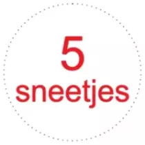 Sticker 5 tranches diametre 3,5cm blanc rouge