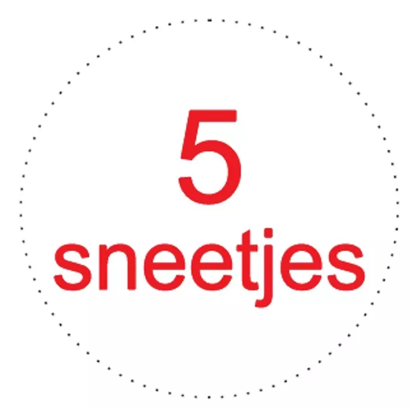 Sticker 5 tranches diametre 3,5cm blanc rouge