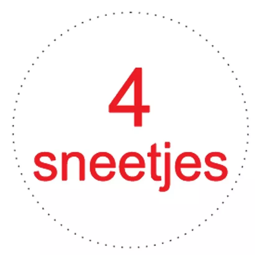 Sticker 4 tranches diametre 3,5cm blanc rouge
