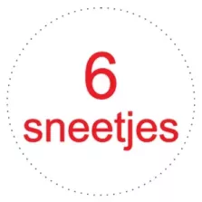 Sticker 6 tranches diametre 3,5cm blanc rouge
