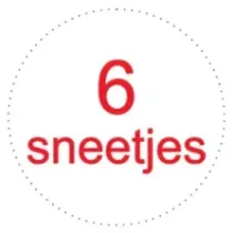 Sticker 6 tranches diametre 3,5cm blanc rouge