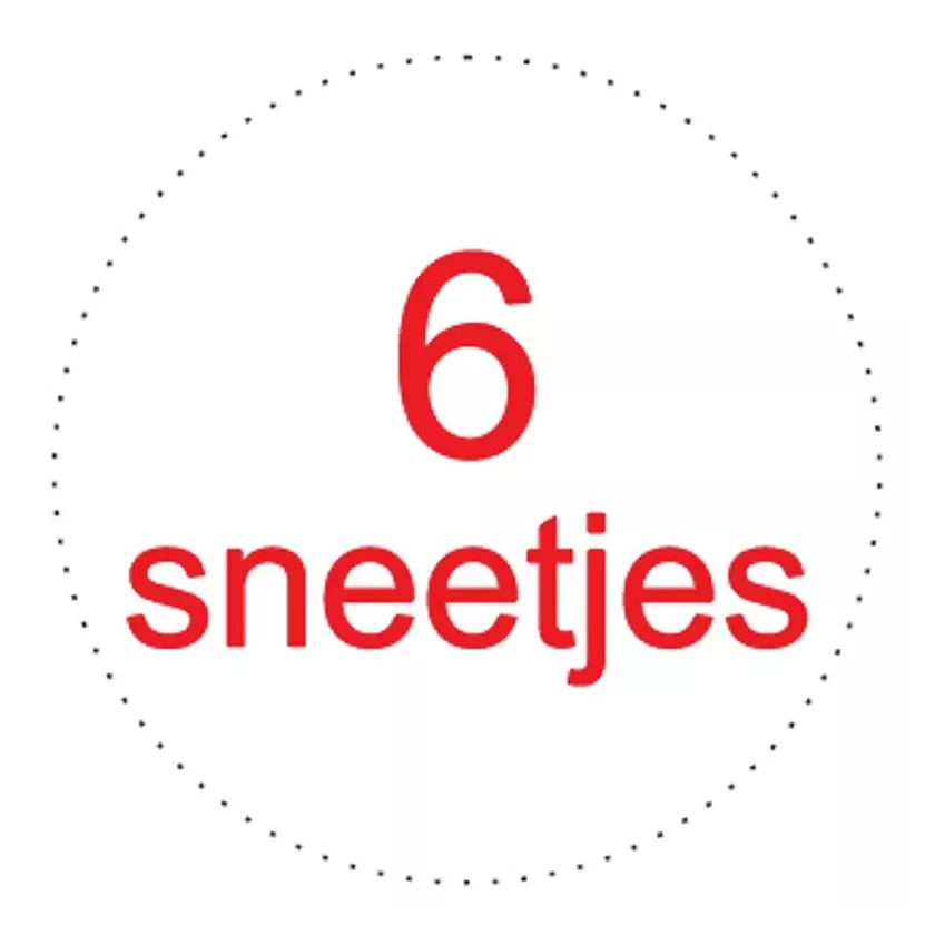 Sticker 6 tranches diametre 3,5cm blanc rouge