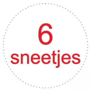 Sticker 6 tranches diametre 3,5cm blanc rouge
