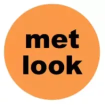 Autocollant met look diametre 4cm fluo orange