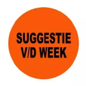 Autocollant suggestion de la semaine diametre 4cm fluo orange