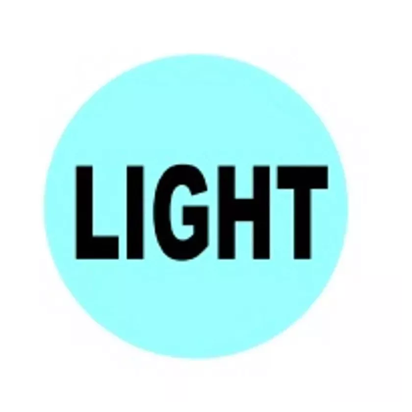 Autocollant light diametre 4cm bleu et noir
