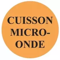 Autocollant cuisson micro-ondes diametre 4cm fluo orange