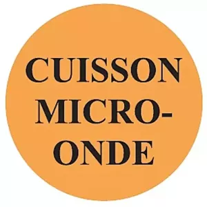 Autocollant cuisson micro-ondes diametre 4cm fluo orange