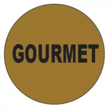 Autocollant gourmet diametre 4cm or