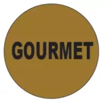 Autocollant gourmet diametre 4cm or