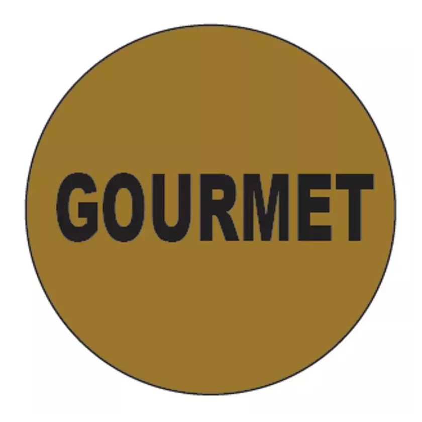 Autocollant gourmet diametre 4cm or