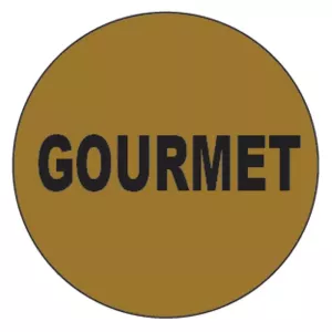 Autocollant gourmet diametre 4cm or