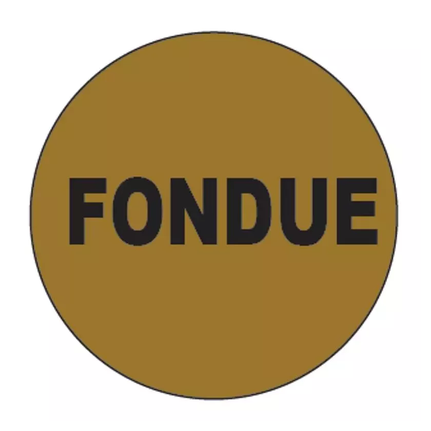 Autocollant fondue diametre 4cm or