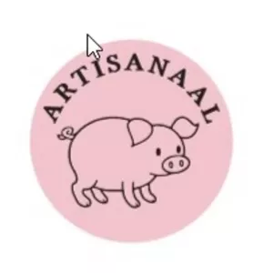 Autocollant artisanal porc diametre 4cm rose