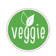 Autocollant veggie avec 2 feuilles diametre 4cm fluo vert