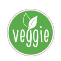 Autocollant veggie avec 2 feuilles diametre 4cm fluo vert