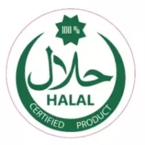 Autocollant 100 pourcent halal certified diametre 4cm vert