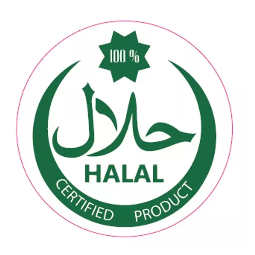 Autocollant 100 pourcent halal certified diametre 4cm vert