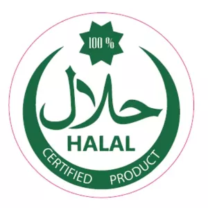 Autocollant 100 pourcent halal certified diametre 4cm vert