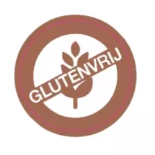 Autocollant sans gluten diametre 4cm blanc et brun clair