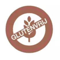Autocollant sans gluten diametre 4cm blanc et brun clair