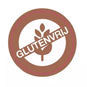 Autocollant sans gluten diametre 4cm blanc et brun clair