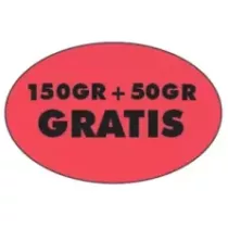 Autocollant 150g+50g gratuit 26x40mm ovale fluo rouge