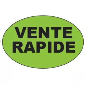 Autocollant vente rapide 26x40mm ovale fluo vert