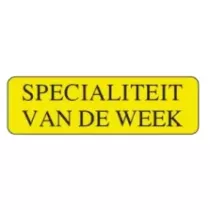 Autocollant specialite de la semaine 15x50mm rectangle jaune